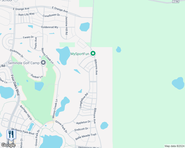 map of restaurants, bars, coffee shops, grocery stores, and more near 3635 Biltmore Avenue in Tallahassee