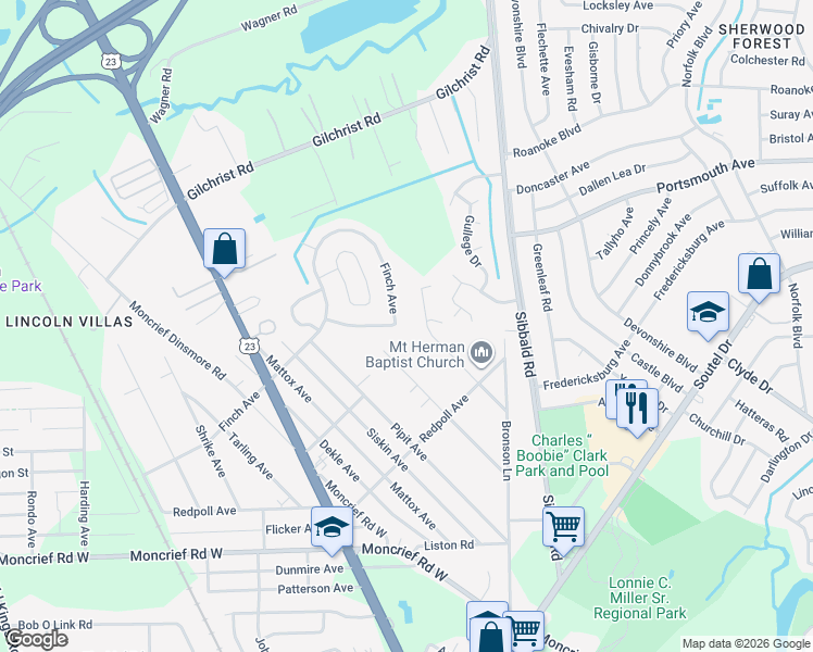 map of restaurants, bars, coffee shops, grocery stores, and more near 5602 International Drive in Jacksonville