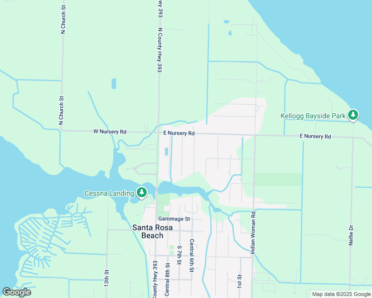 map of restaurants, bars, coffee shops, grocery stores, and more near 71 7th Street in Santa Rosa Beach