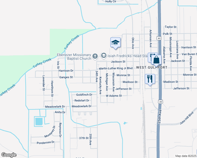 map of restaurants, bars, coffee shops, grocery stores, and more near 8200 34th Avenue in Gulfport