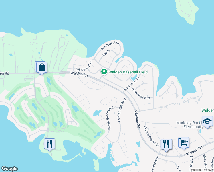 map of restaurants, bars, coffee shops, grocery stores, and more near 13503 Summer Hill Drive in Montgomery