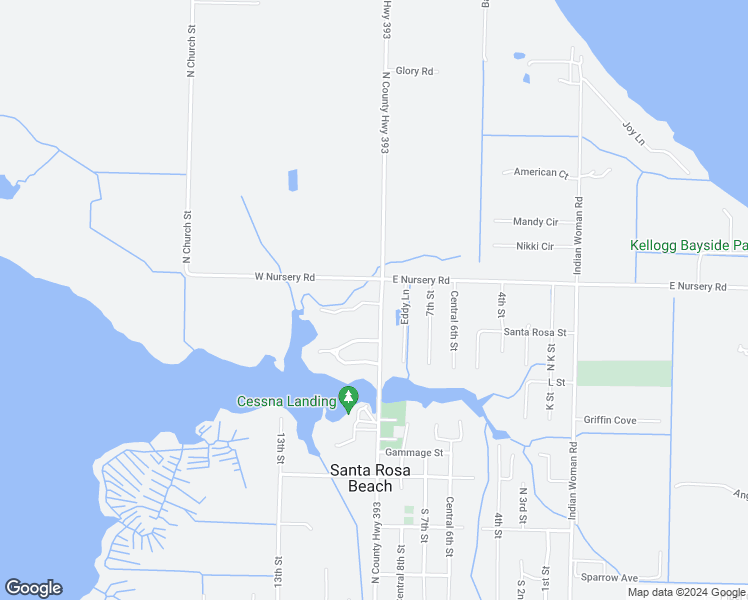 map of restaurants, bars, coffee shops, grocery stores, and more near 2005 North County Highway 393 in Santa Rosa Beach