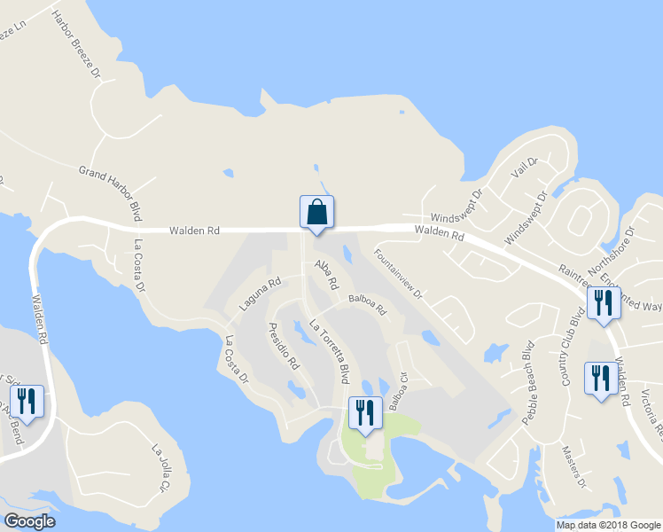 map of restaurants, bars, coffee shops, grocery stores, and more near 7 Alba Road in Montgomery