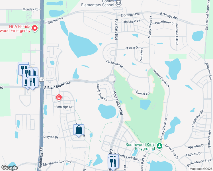 map of restaurants, bars, coffee shops, grocery stores, and more near 4059 Swift Way in Tallahassee