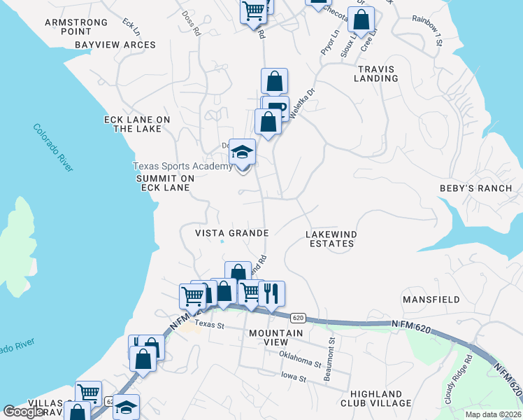 map of restaurants, bars, coffee shops, grocery stores, and more near 4101 Gallo Circle in Austin