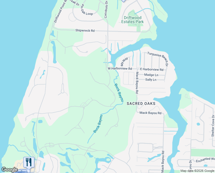map of restaurants, bars, coffee shops, grocery stores, and more near 5101 Preserve Lane in Miramar Beach