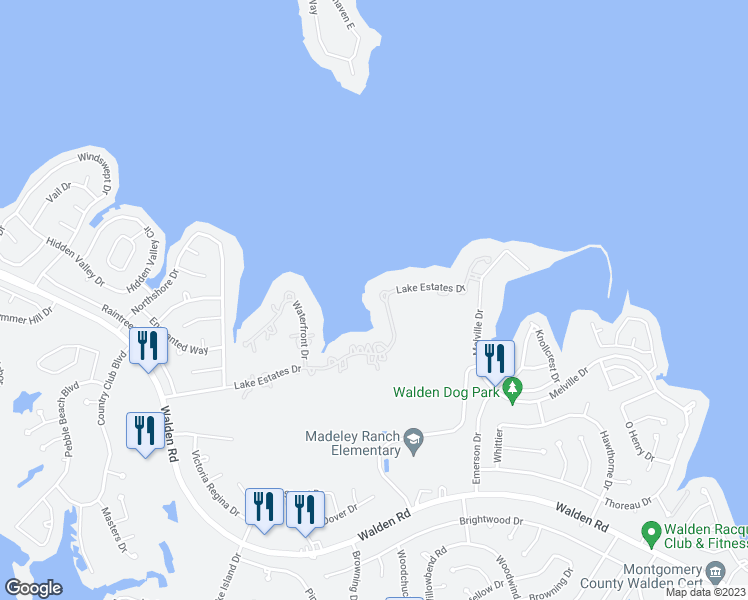 map of restaurants, bars, coffee shops, grocery stores, and more near 75 Lake Estates Drive in Montgomery