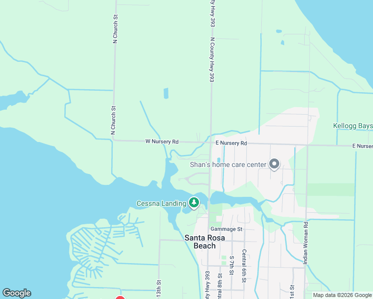 map of restaurants, bars, coffee shops, grocery stores, and more near 140 West Nursery Road in Santa Rosa Beach