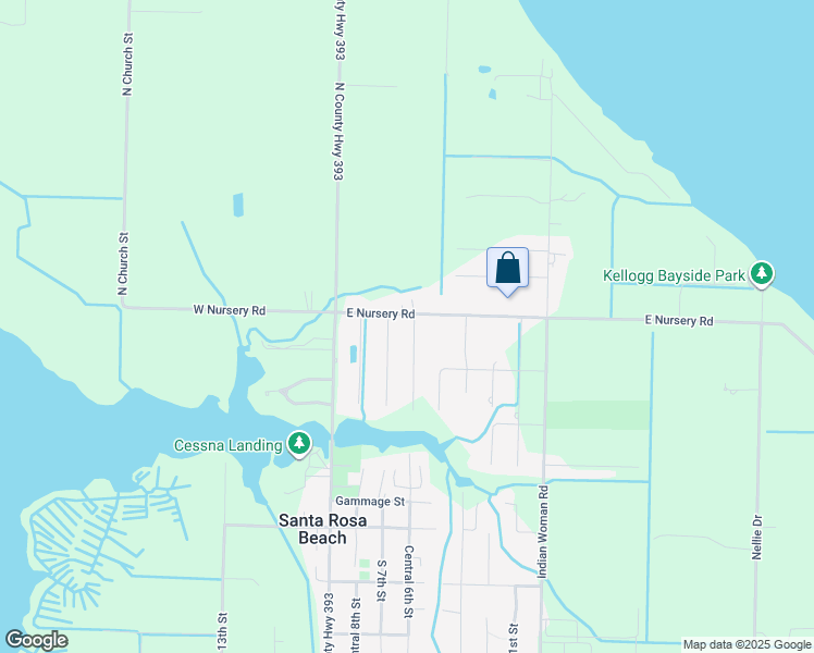 map of restaurants, bars, coffee shops, grocery stores, and more near 139 East Nursery Road in Santa Rosa Beach