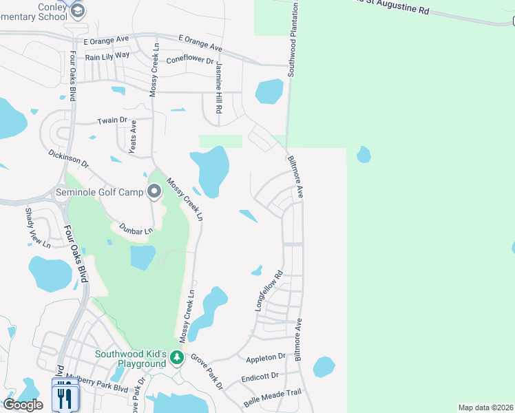 map of restaurants, bars, coffee shops, grocery stores, and more near 3146 Duxbury Lane in Tallahassee