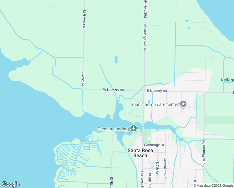 map of restaurants, bars, coffee shops, grocery stores, and more near 210 West Nursery Road in Santa Rosa Beach