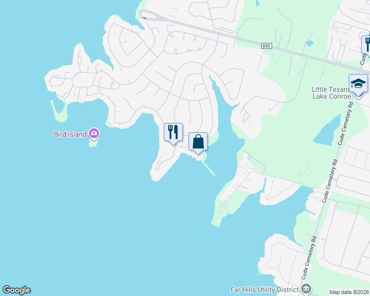 map of restaurants, bars, coffee shops, grocery stores, and more near 6994 Kingston Cove Lane in Willis