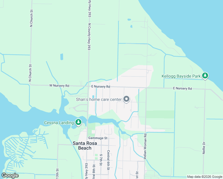 map of restaurants, bars, coffee shops, grocery stores, and more near 211 East Nursery Road in Santa Rosa Beach