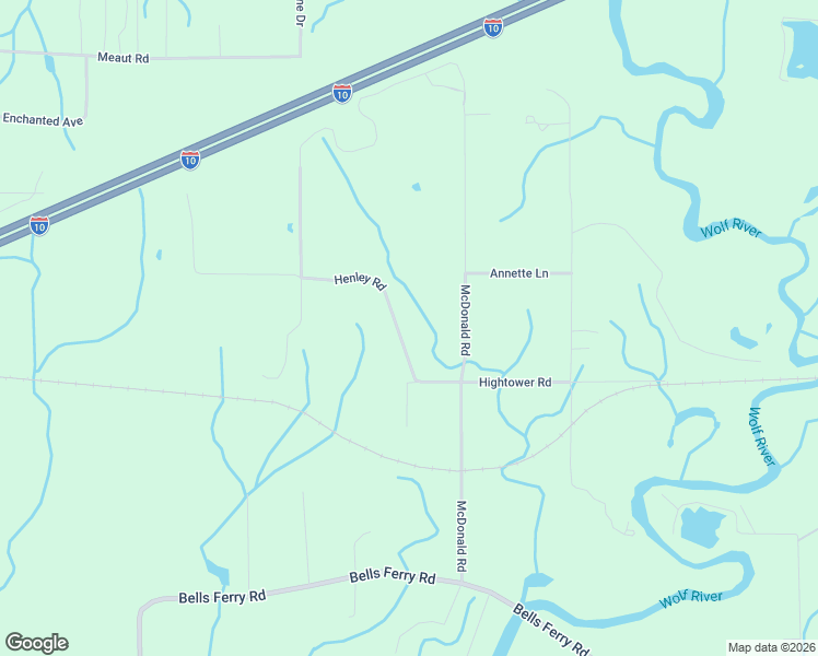 map of restaurants, bars, coffee shops, grocery stores, and more near 8280 Henley Road in Pass Christian