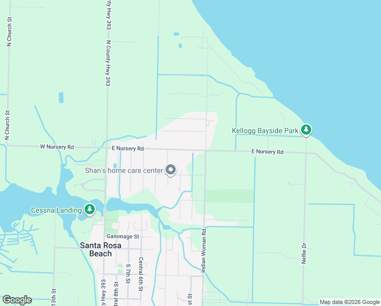 map of restaurants, bars, coffee shops, grocery stores, and more near 435 East Nursery Road in Santa Rosa Beach