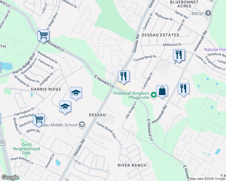 map of restaurants, bars, coffee shops, grocery stores, and more near in Austin