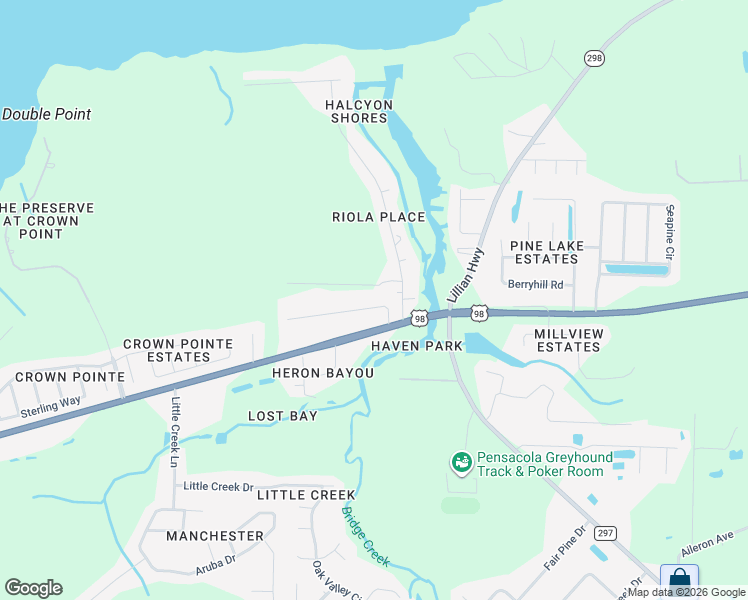 map of restaurants, bars, coffee shops, grocery stores, and more near 640 Nix Road in Pensacola