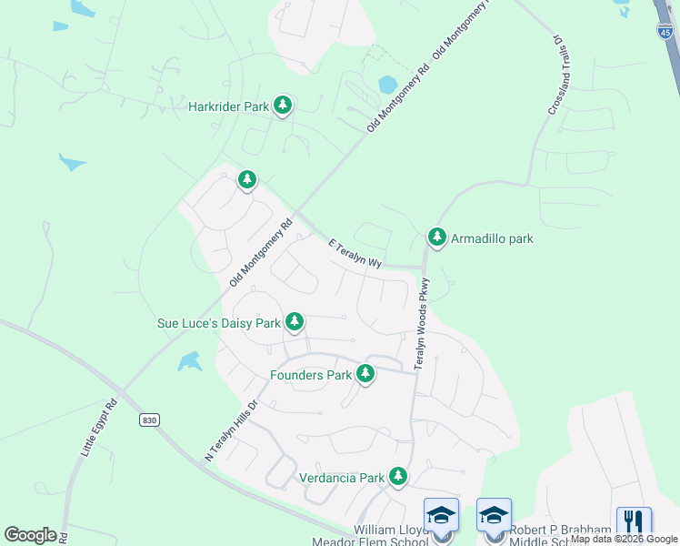 map of restaurants, bars, coffee shops, grocery stores, and more near 11460-11744 Old Montgomery Road in Willis
