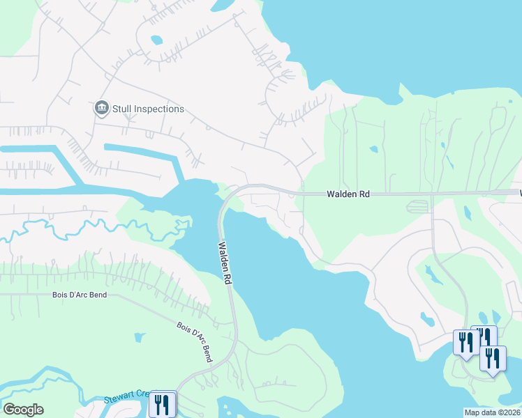 map of restaurants, bars, coffee shops, grocery stores, and more near 225 Crockett Martin North in Conroe