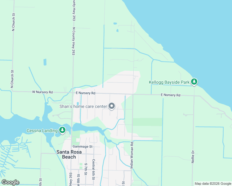 map of restaurants, bars, coffee shops, grocery stores, and more near 337 East Nursery Road in Santa Rosa Beach