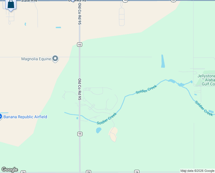 map of restaurants, bars, coffee shops, grocery stores, and more near 28230 Migratory Way in Elberta