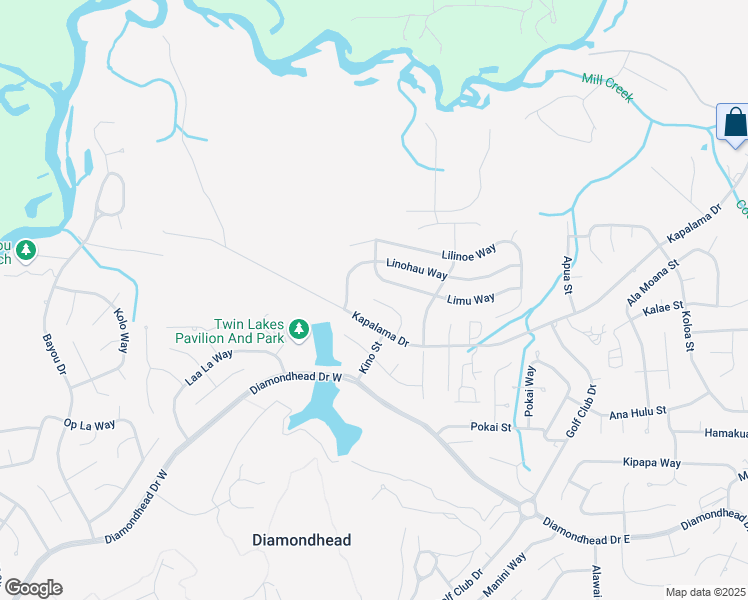 map of restaurants, bars, coffee shops, grocery stores, and more near 9717 Lualini Place in Diamondhead