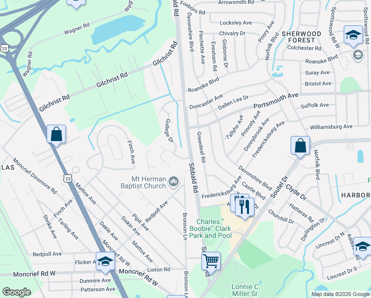 map of restaurants, bars, coffee shops, grocery stores, and more near 8307 Gullege Drive in Jacksonville