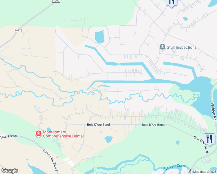map of restaurants, bars, coffee shops, grocery stores, and more near 11656 Renaissance Drive in Montgomery