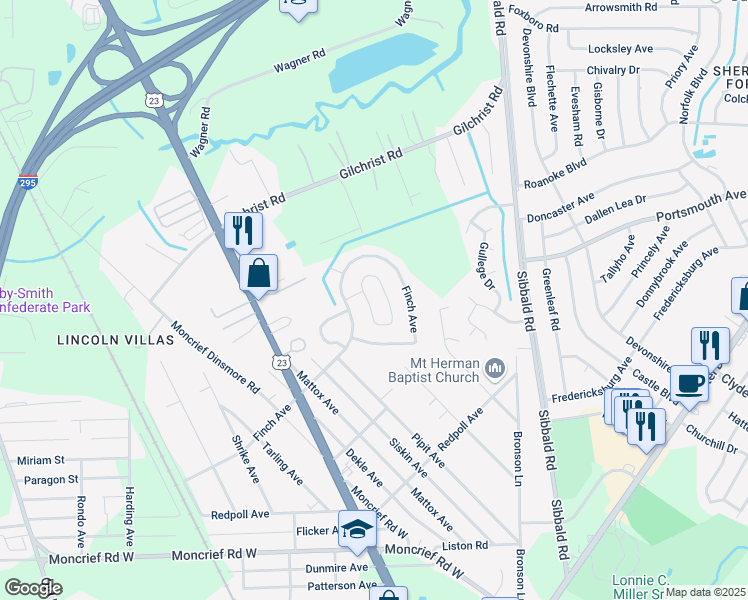 map of restaurants, bars, coffee shops, grocery stores, and more near 5626 Sophist Drive in Jacksonville