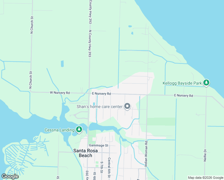 map of restaurants, bars, coffee shops, grocery stores, and more near 211 East Nursery Road in Santa Rosa Beach