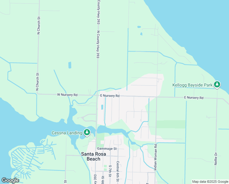 map of restaurants, bars, coffee shops, grocery stores, and more near 139 East Nursery Road in Santa Rosa Beach