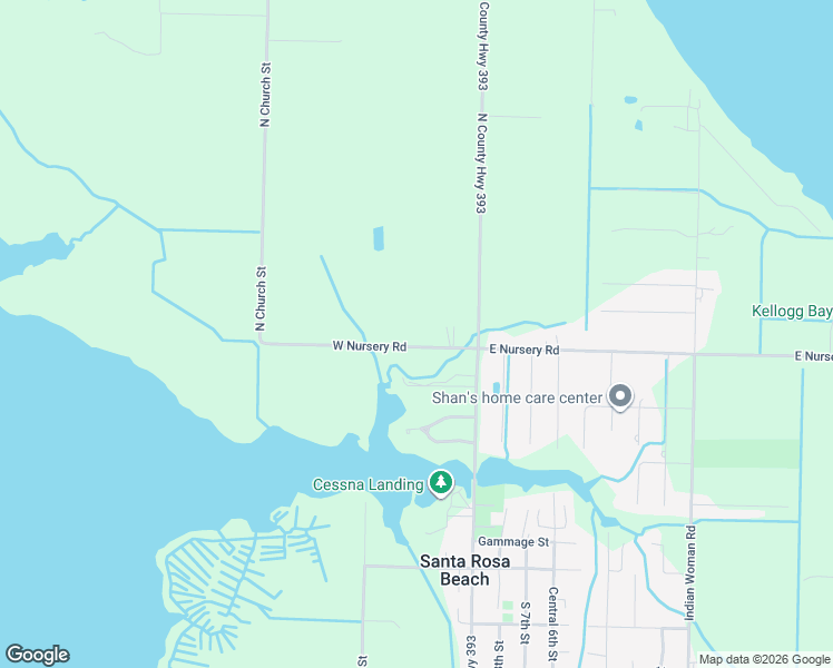map of restaurants, bars, coffee shops, grocery stores, and more near 140 West Nursery Road in Santa Rosa Beach