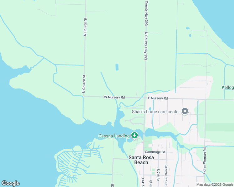 map of restaurants, bars, coffee shops, grocery stores, and more near 210 West Nursery Road in Santa Rosa Beach