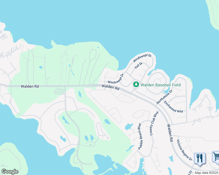 map of restaurants, bars, coffee shops, grocery stores, and more near 16020 Fountainview Drive in Montgomery