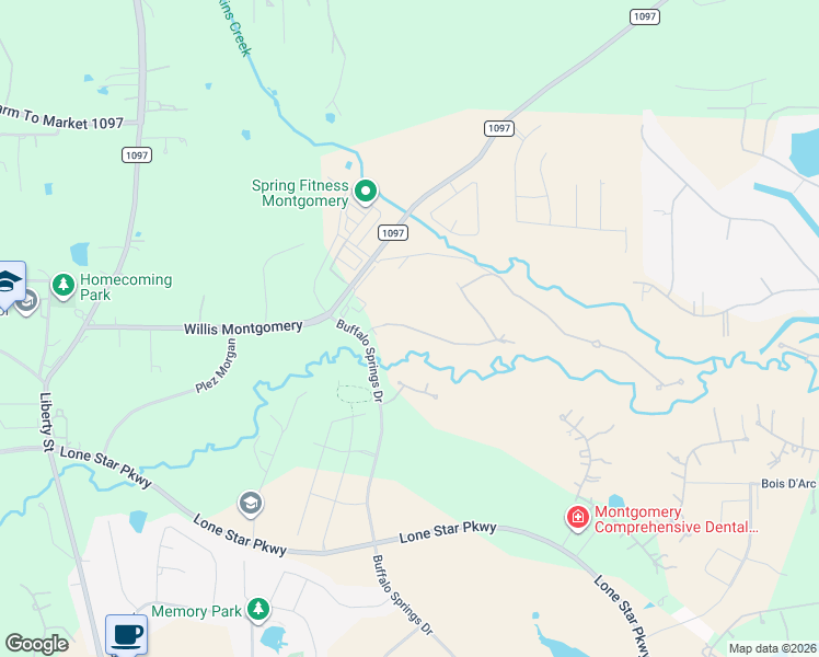 map of restaurants, bars, coffee shops, grocery stores, and more near 128 Waterstone Dr in Montgomery