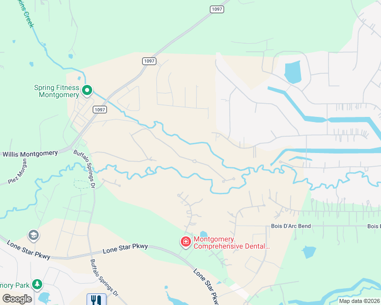 map of restaurants, bars, coffee shops, grocery stores, and more near 192 Peninsula Point Drive in Montgomery