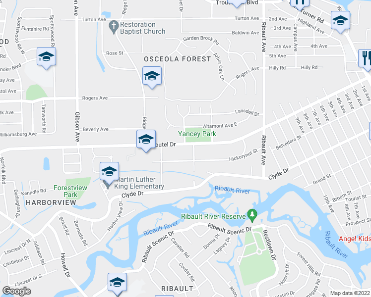 map of restaurants, bars, coffee shops, grocery stores, and more near 3426 Soutel Drive in Jacksonville