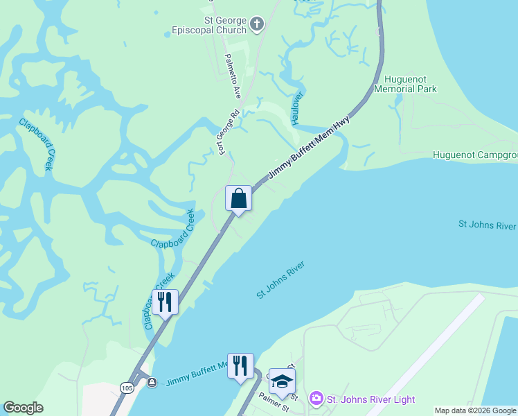 map of restaurants, bars, coffee shops, grocery stores, and more near 10100 Heckscher Drive in Jacksonville