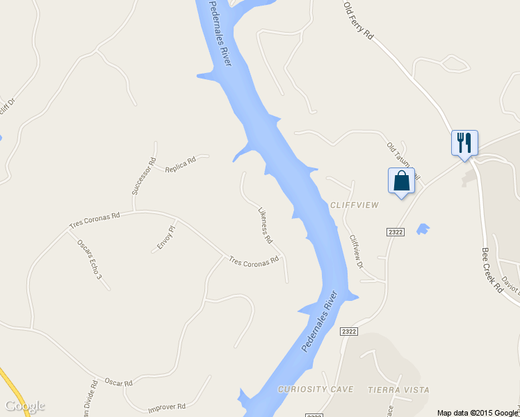 map of restaurants, bars, coffee shops, grocery stores, and more near 1321 Likeness Rd in Spicewood