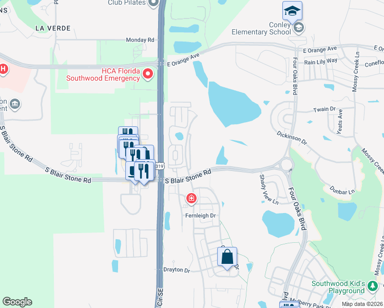 map of restaurants, bars, coffee shops, grocery stores, and more near 3500-3561 Esplanade Way in Tallahassee