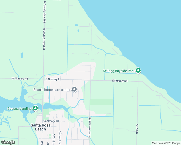 map of restaurants, bars, coffee shops, grocery stores, and more near 1589 Indian Woman Road in Santa Rosa Beach