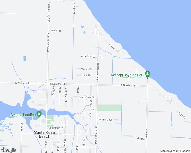 map of restaurants, bars, coffee shops, grocery stores, and more near 1625 Indian Woman Road in Santa Rosa Beach