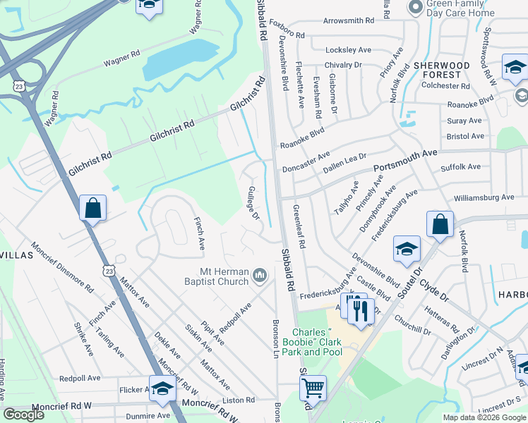 map of restaurants, bars, coffee shops, grocery stores, and more near 8357 Pembrook Court in Jacksonville