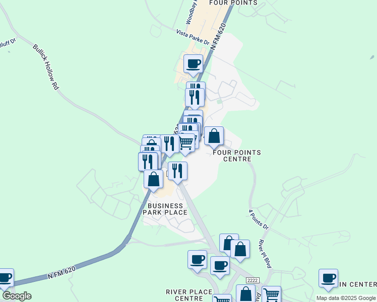 map of restaurants, bars, coffee shops, grocery stores, and more near in Austin