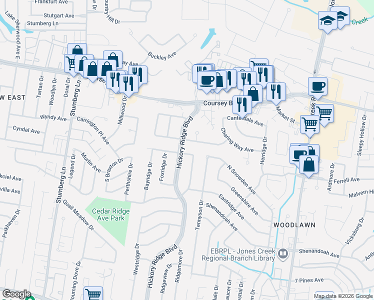map of restaurants, bars, coffee shops, grocery stores, and more near 13634 Cypress Ridge Avenue in Baton Rouge