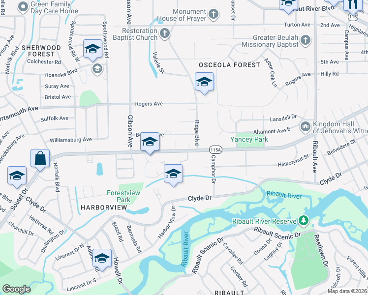 map of restaurants, bars, coffee shops, grocery stores, and more near 3803 Soutel Drive in Jacksonville