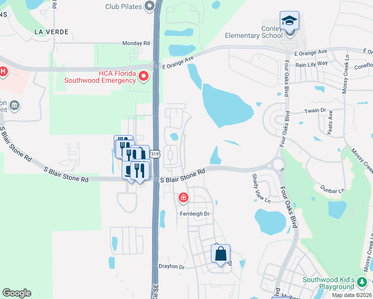 map of restaurants, bars, coffee shops, grocery stores, and more near 3500-3561 Esplanade Way in Tallahassee