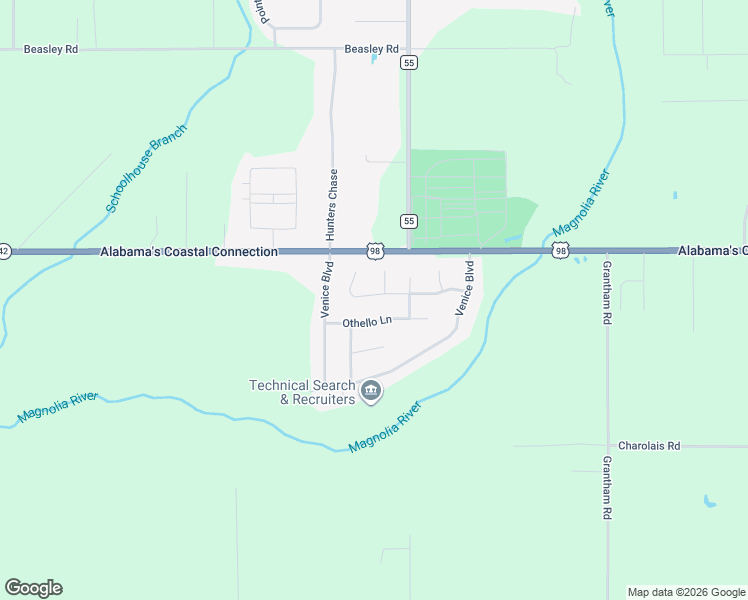 map of restaurants, bars, coffee shops, grocery stores, and more near 16400 Tempest Drive in Foley