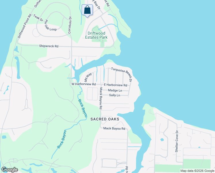 map of restaurants, bars, coffee shops, grocery stores, and more near 76 East Harborview Road in Santa Rosa Beach