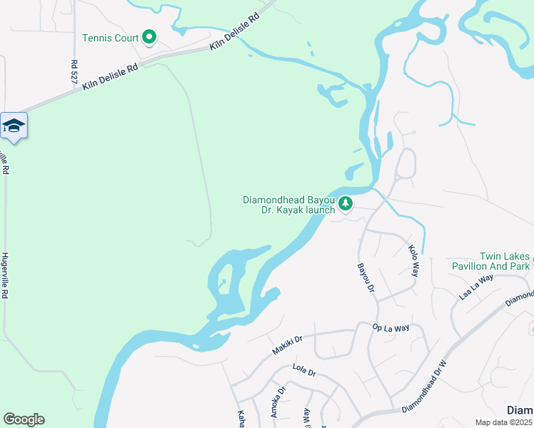 map of restaurants, bars, coffee shops, grocery stores, and more near 15442 Road 520 in Kiln
